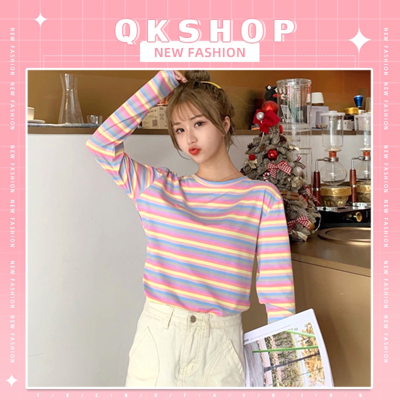 QKshop ผ้านิ่มใส่สบาย ใครๆก็นึกถึงเสื้อยืดรุ่นนี้ สีน่ารักสุดพาสเทล แบ่งโทนคือปัง พลาดได้ที่ไหน สาวหวานไม่ควรพลาด