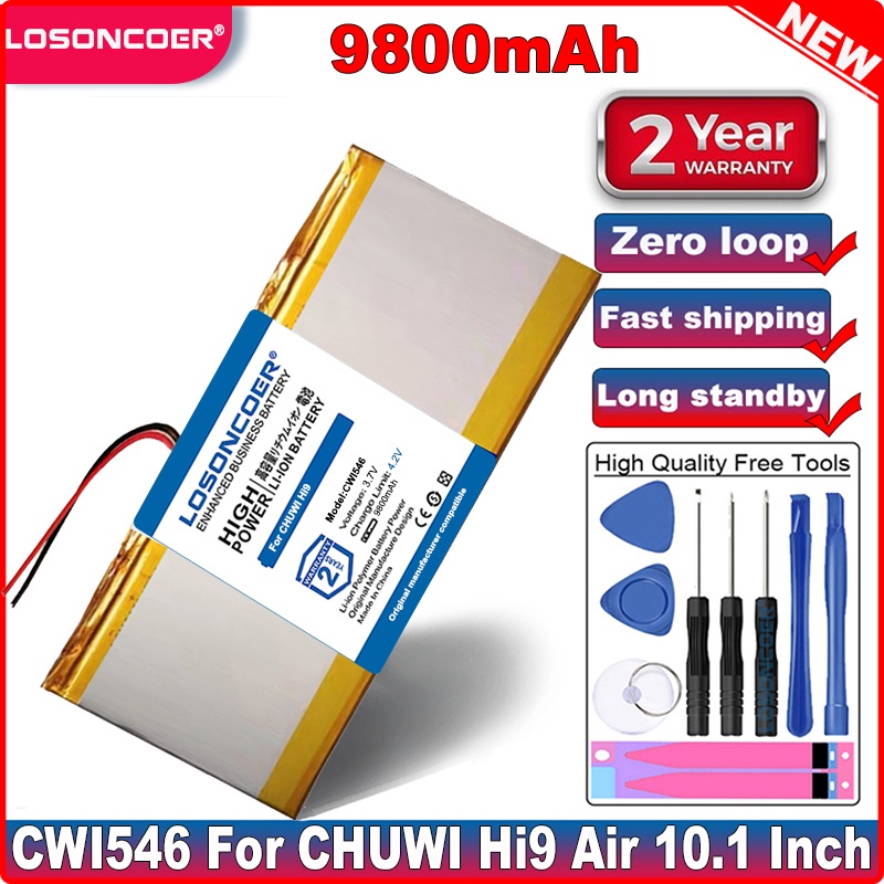 9800mAh Tablet PC Battery for CHUWI Hi9 Air 10.1 Inch CWI546 Battery New Li-polymer Pack Replacement