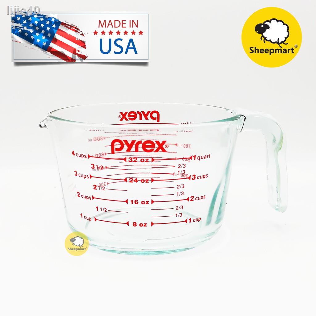 🔥 ส่วนลด 50%🔥 ∈โปร 7.7 🔥🔥🔥 ถ้วยตวง Pyrex 1000 มล. Pyrex Measuring Cup 1000 ml. Made in USA เข้าไมโคร