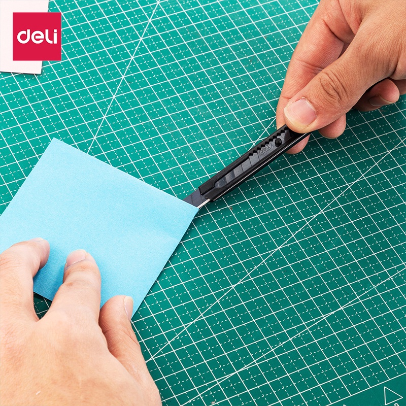 Deli มีดคัตเตอร์ คัตเตอร์ ที่ตัดกระดาษ มีดกรีดกระดาษ อเนกประสงค์ 9 มม Cutter - ภาพย่อย 4