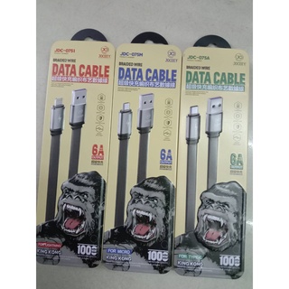 สายชาร์จJOCEEY JDC-075 Data Cable  ใช้สำหรับสมาร์ทโฟน for ip / Micro USB / Type-C ชาร์จเร็ว 6A ของแท้100% ยาว1เมตร