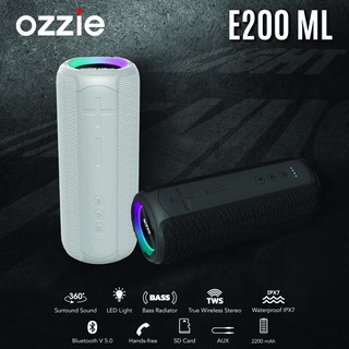 ใหม่! OZZIE ลำโพงกันน้ำแบบพกพารุ่น E200 ML มาพร้อมไฟ LED ตามจังหวะเพลง
