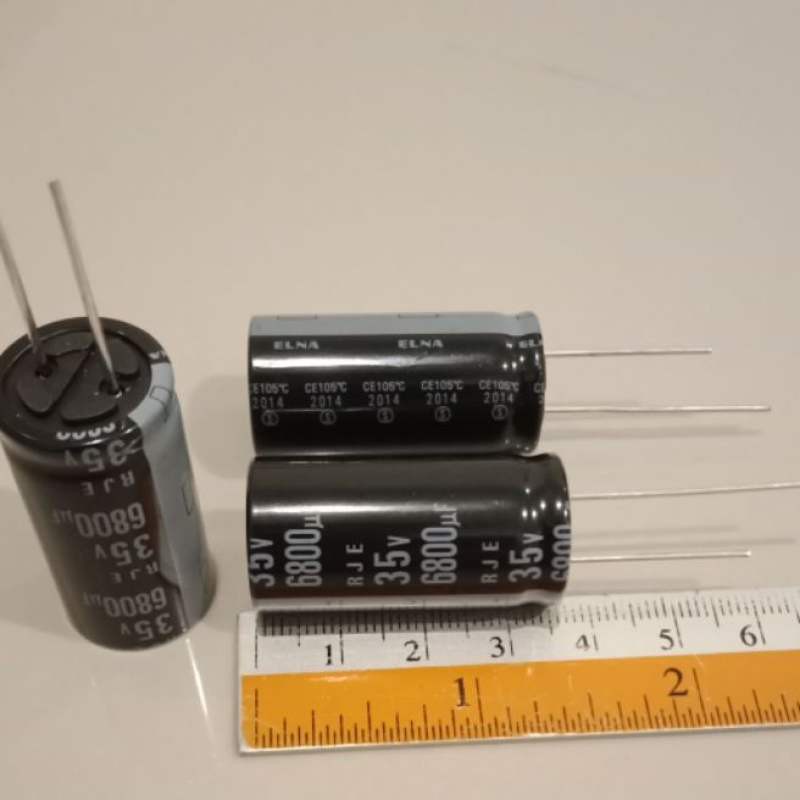 (ใส่โค้ดPEPE333 ลดเพิ่ม 15%)6800UF 35V ELNAสีดำ 105C(แพ็ค3ตัว)ขนาด18x36mm แท้-ใหม่จากโรงงาน ค่าความจ