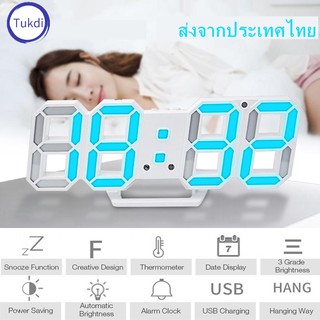 A58 3D นาฬิกา Digital Clock นาฬิกาปลุกดิจิตอลนาฬิกาในร่มอุณหภูมิ วันที่ ไฟกลางคืน นาฬิกาปลุกดิจิตอล ไฟ LED นาฬิกาผนัง