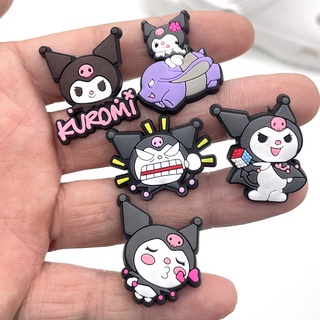 อุปกรณ์เสริมรองเท้าแตะ Pvc ลายการ์ตูน Kuromi Diy สําหรับเด็กผู้หญิง