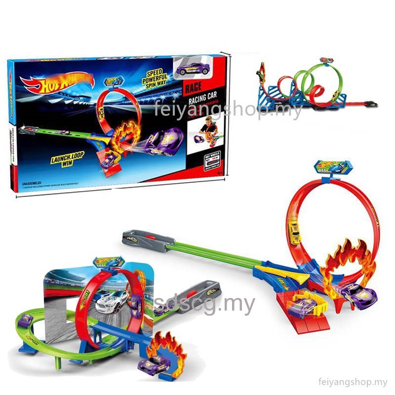 Rdy Hot Wheels 2 x 360 องศา Spin Line , Spin Way Track อันทรงพลัง Mainan