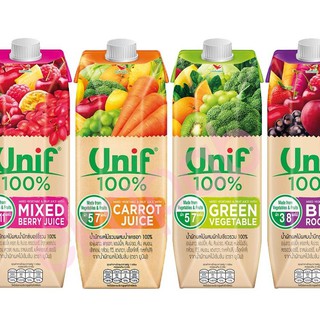 UNIF น้ำผักผลไม้รวม 100% ขนาด1000ml  ยูนีฟ ยูนิพ น้ำผลไม้ เลือกรสชาติได้