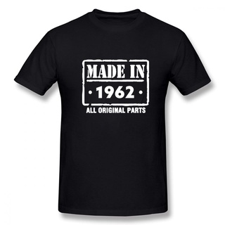 เสื้อยืดครอปเสื้อยืดคอกลม แขนสั้น ผ้าฝ้าย ลาย Made In 1962 สไตล์วินเทจ สําหรับผู้ชายS-5XL