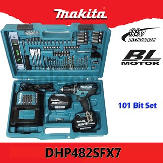 Makita DHP482SFX7 สว่านกระแทกไร้สาย พร้อมอุปกรณ์ 101 ชิ้น รับประกัน 1ปี