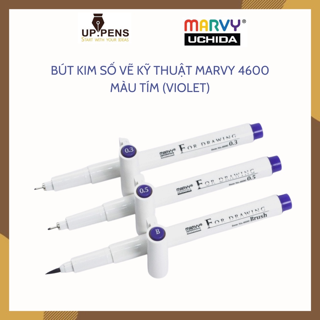 MARVY For Drawing 4600 Technical Drawing Digital Needle Pen – สีม่วง (สีม่วง)