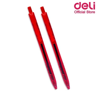 ปากกาลูกลื่น Deli ปากกา หมึกสีแดง อุปกรณ์เครื่องเขียน ปากกาเขียนดี สำนักงาน ปากกาแดง ขนาด 0.5mm แพ็ค 1 ด้าม