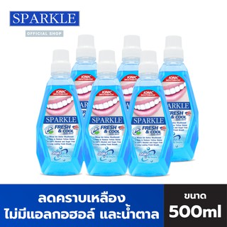 SPARKLE น้ำยาบ้วนปาก สปาร์คเคิล (ุ6 ขวด) สูตร IONIC MOUTH WASH FRESH &amp; COOL SK0143 500 ML.