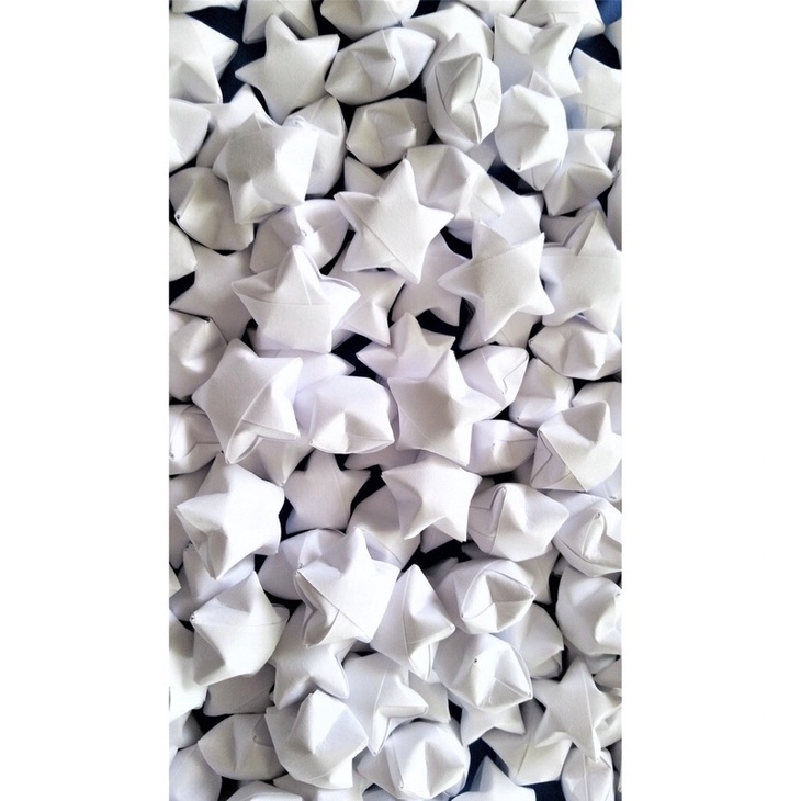 Combo 100-500 Pure White Pre-folded Paper Stars