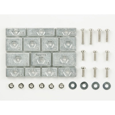 TAMIYA 15343 MULTI CHASSIS BALANCE WEIGHT These die-cast metal weights will be useful in fine-tu