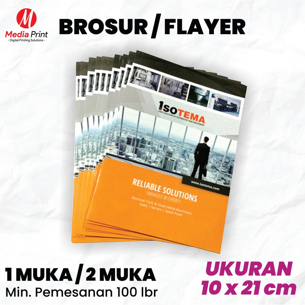 พิมพ์ 10x21 ซม. Brochures / Flyer Printing / Leaflet Art Paper 150 กรัม (นาที) สั่ง100แผ่น)