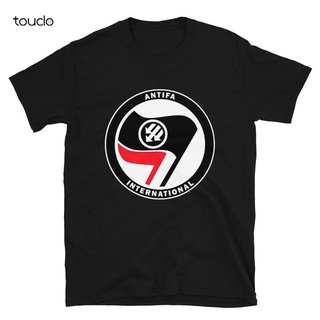 คอลูกเรือเสื้อยืดแขนสั้น ผ้าฝ้าย 100% พิมพ์ลาย Antifa International LHZYS-5XL