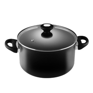 หม้ออลูมิเนียม MEYER หม้อต้ม หม้อสตูว์ ขนาด24cm พร้อมฝาแก้ว หม้อเคลือบ หม้อ STOCK POT Household