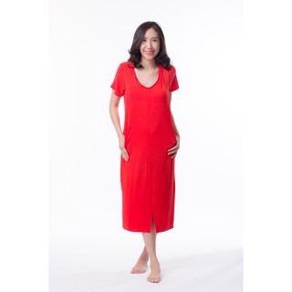 เดรสให้นม (Breastfeeding Dress) – Orange