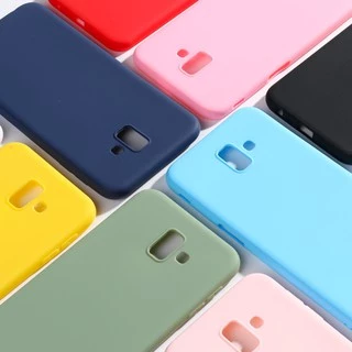 Samsung Galaxy A6 A8 Plus 2018 สีลูกกวาด บาง ด้าน TPU นุ่ม เคส