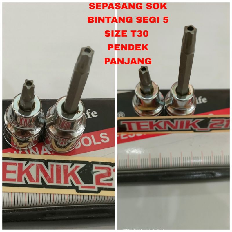 T30 SHORT & LONG STAR SOCKET GENIUS T30 STAR SOCKET 5 SQUARE HOLES