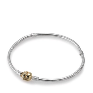 Pandora Silver Bracelet with Gold Clasp