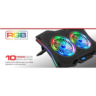 SIGNO CP-510 SPECTRO RGB Gaming Cooling Pad (พัดลมโน๊ตบุ๊ค มีไฟ RGB) สินค้าประกัน 1 ปี