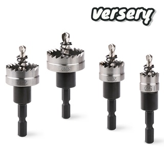 Versery 12-60 มม.HSS-4341 Hole Saw พร้อม Hex Shank เหล็กความเร็วสูงเจาะชุด Bit สําหรับโลหะบางสแตนเลสพลาสติก PVC