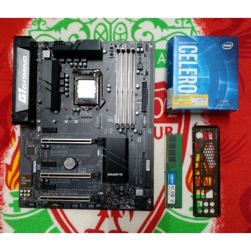 mb gigabyte ga-z170x-ultra gaming + cpu g3900 + ram ddr4 bus 2400 /4gb socket 1151