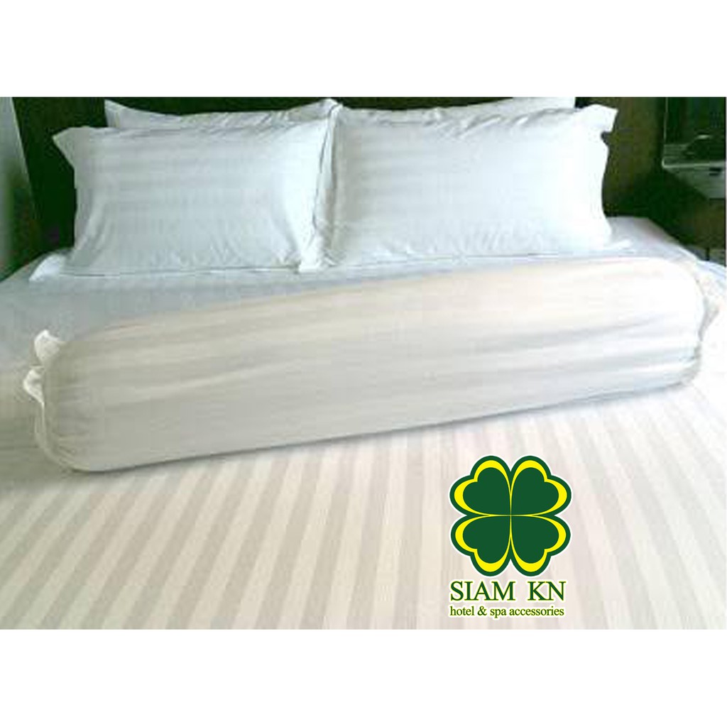 ปลอกหมอนข้าง ผ้าcotton ทอ300เส้นด้าย สีขาวลายริ้ว – โปรปัง