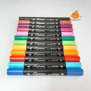 ปากกามาร์คเกอร์ Marker Signme 12 สี M&amp;G (กันน้ำ)