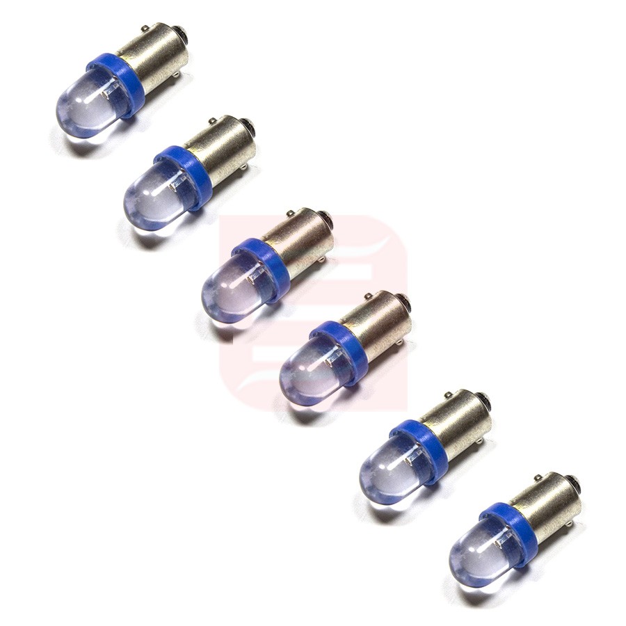 LED หลอดไฟหรี่ ไฟหน้าปัด ขั้ว BA9S 3 คู่ ( สีฟ้า )