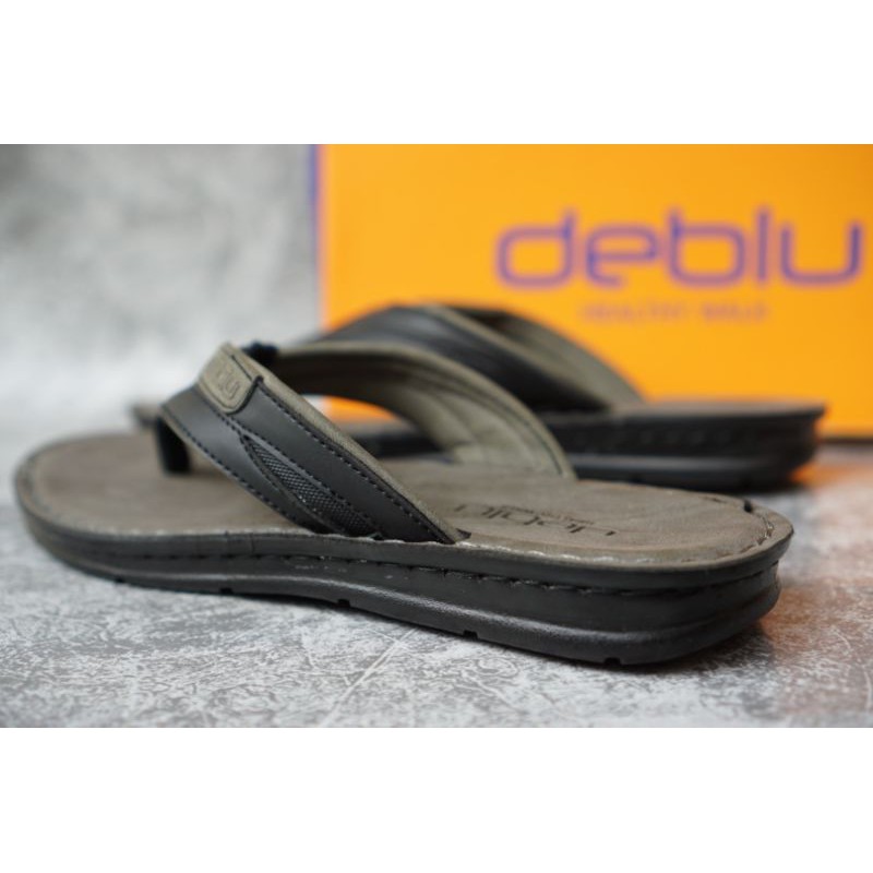 SIZE39-44 รองเท้าสุภาพบุรุษแบบคีบDeblu รหัสM5702 สีดำ/สีแทน งานเย็บพื้น ทนทาน