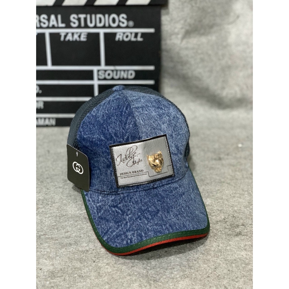 [รูปถ่ายจริง] COOL WOLF HEAD Mesh JEANS CAP