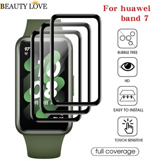 ฟิล์มกันรอยหน้าจอ ขอบโค้ง 3D HD ใส ป้องกันรอยขีดข่วน สําหรับ huawei Band 7 1 ชิ้น