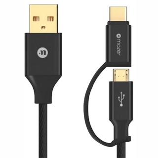 Mazer 2-in-1 USB-C + Micro-USB 3.1A Fast Charging Cable 1.2 m Black (M-KS-U72-BK)