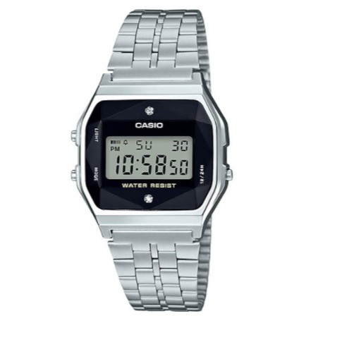 CASIO 100% Original A159WAD-1DF Natural Diamonds Digital Stainless Steel  Watch A159WAD-1 A159WAD1 A159 A159W A159WA A159WAD | Shopee Thailand