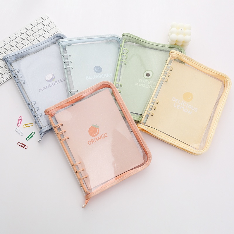 【New A5 A6 Zipper Binder】แฟ้มใส มีซิป ลายใบไม้ สไตล์เกาหลี สําหรับใส่โฟลเดอร์ โฟลเดอร์ โฟลเดอร์ การ์ด รูปภาพ สะสม DIY