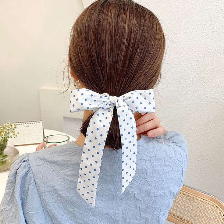 พร้อมส่ง  N-07 ยางมัดผม+โบว์ผูกผมโทนฟ้า โดนัทรัดผมน่ารัก โบว์ผูกผมโทนฟ้า ยางรัดผมแฟชั่นสำหรับผู้หญิง ยางมัดผมโบว์