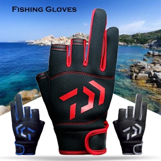 ราคา🍁 HE ถุงมือตกปลากลางแจ้งกันลื่นป้องกันการแทงสัมผัสถุงมือป้องกันการตกปลาแบบสามนิ้ว