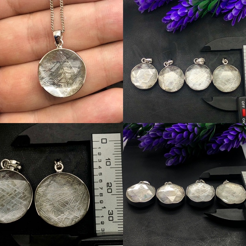 Genuine Gibeon Meteorite 925 Silver Round Pendent- 20 mm Gibeon Meteorite Healing Meteorite Jeweller