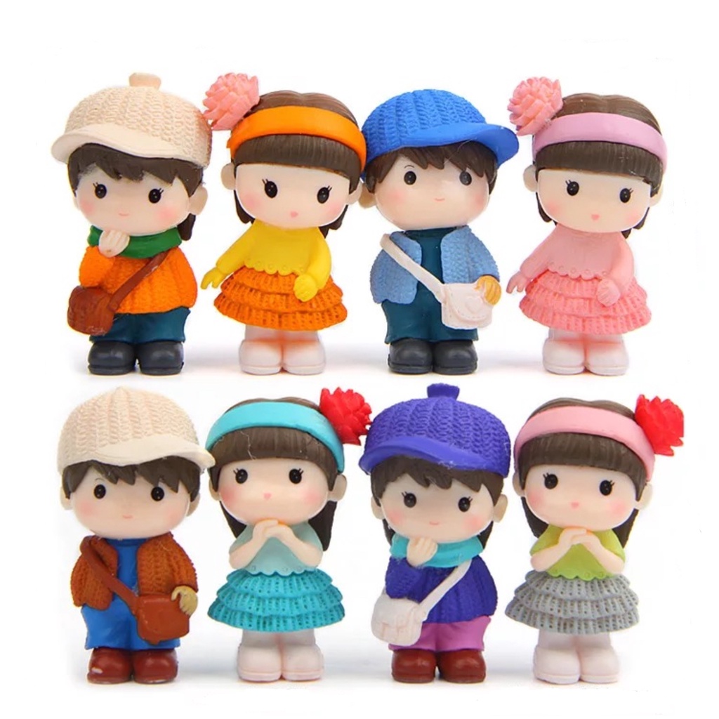 [พร้อมส่ง] *สั่งขั้นต่ำ 50 บาท/ออเดอร์* ตุ๊กตาจิ๋ว แฝด8 สำหรับตกแต่งบ้านตุ๊กตา สวน
