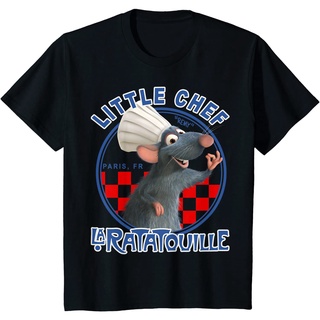 【ผ้าฝ้ายแท้】เสื้อยืดใหม่เสื้อยืด พิมพ์ลายกราฟิก Disney Pixar Ratouille Remy Little Chefรหัสเต็ม S-3XL