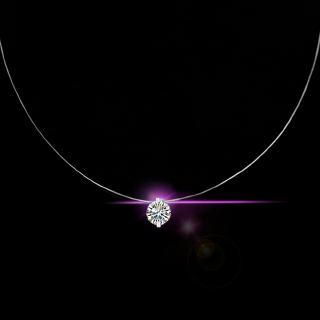 Female Transparent Fishing Line Necklace Silver Invisible Chain Necklace Women Dazzling Zircon Choker Necklace Collier Femme