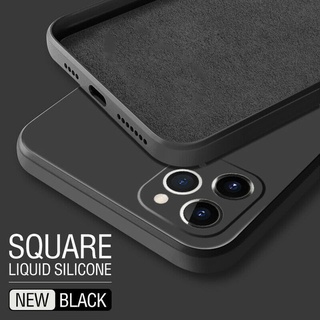 ขอบตรงสี่เหลี่ยม สีพื้น เคสซิลิโคน โทรศัพท์ เคส Samsung Galaxy A11 A12 A10 A20 A30 A50 A10S A20S A30S A50S A31 A51 A71