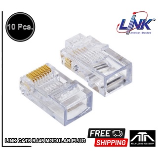 Plug หัวแลน (LAN) RJ45 CAT6 LINK US-1002 (10หัว/Pack) (ตัวผู้) Original คุณภาพดี