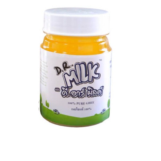 D R Milk Pure Ghee 908 g, Contain in plastic bottle with tin foil on top with plastic lid, weight 90