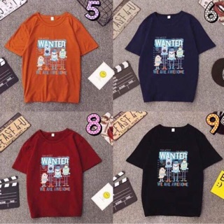 พิเศษ!! เสื้อลายWanted ผ้านิ้มเด้ง อก40-42”