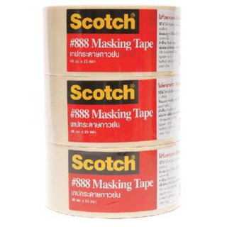 SCOTCH สก๊อตซ์ เทปกาวย่น กระดาษกาวย่น ยาว25หลา แพ็คละ3ม้วน เทปกระดาษกาวย่น Masking Tape Adhesive (สินค้ามีตัวเลือก)