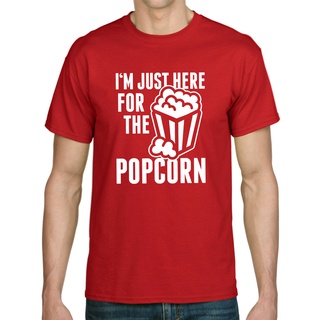 เสื้อผ้าผชเสื้อยืด พิมพ์ลาย Just Here for The PopcornS-5XL