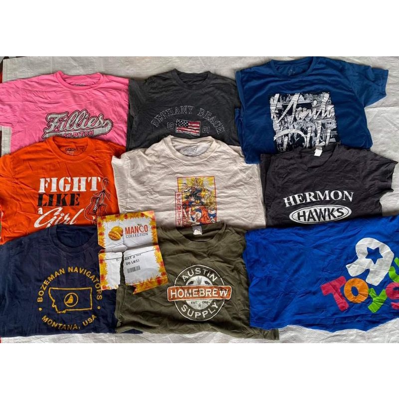 ยกกระสอบเสื้อยืดแขนสั้นผู้ใหญ่เกรดAงานUSA